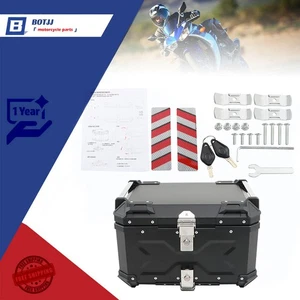 Aluminum 55L Motorcycle Top Case Rear Tail Box Waterproof Luggage Trunk Storage - Picture 1 of 13
