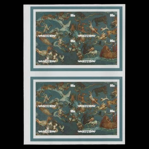 Niue 1986 Appearance of Halley's Comet uncut miniature sheet proof pair - Bild 1 von 1