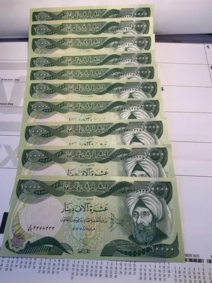 100.000 DINAR IRAQUIANO ligeiramente circulado 10x 10.000 notas - Imagem 1 de 4