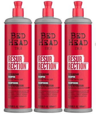 3 PACK TIGI BED HEAD RESURRECTION SUPER REPAIR SHAMPOO WEAK BRITTLE HAIR 600ml - Image 1 of 4