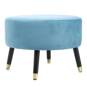 MY HOME STORIES FOOTSTOOL WITH GOLD TIPPED LEGS IN TEAL colour - Picture 1 of 1