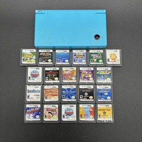 Nintendo DSi Blue Console Bundle w/ Charger & 21 Games Tested Working Lot