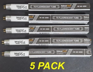 5 x 4W T5 Mini Fluorescent Tubes Lamps 4200K Cool White 150mm - Picture 1 of 3