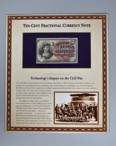 Ten Cent Fractional Currency Note 10 Cents Legal Tender in Civil War Educational - Picture 1 of 4
