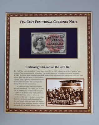 Ten Cent Fractional Currency Note 10 Cents Legal Tender in Civil War Educational - Image 1 of 4