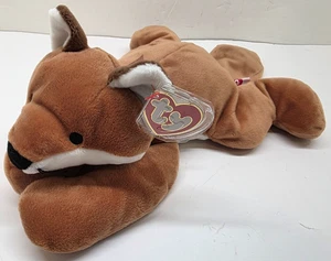 Vintage 1997 TY Pillow Pals Foxy Fox Plüschtier Stofftier mit Etikett 11 Zoll - Bild 1 von 13
