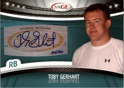 2010 SAGE Autographs Platinum #19 Toby Gerhart/50 Auto FB - Image 1 of 2