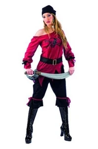 Disfraz pirata mujer rojo bucanera talla S 38 - Imagen 1 de 1