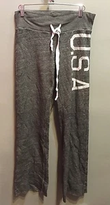 $95 NWT Rebel Yell Brand Solid Gray USA Graphic On Leg Sweats Size S - Picture 1 of 7