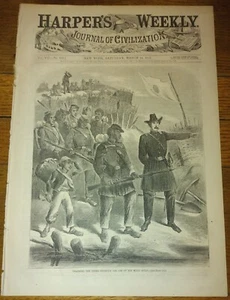 1863 Harper's Weekly ~ Teaching Negro Recruits Minie Rifle ~ Regiment in Action - Picture 1 of 9