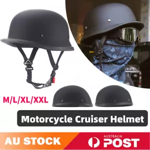 Motorcycle Cruiser Helmet Half Face German Helmet Motorcycle Helmet Bright - Picture 1 of 15