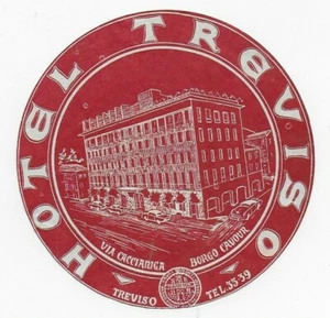 ETIQUETTE BAGAGE-LUGGAGE LABEL~HOTEL TREVISO~TREVISO~ITALY-ITALIE~~ - Foto 1 di 2