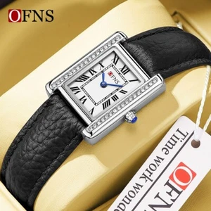 Orologio Quarzo Coppia Diamante Intarsiato Scala Romana Acciaio Inox Tank Square Love - Foto 1 di 36