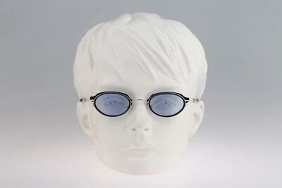 Robert Rudger 2292 010 17, Vintage 90s black & silver small oval sunglasses NOS - Image 1 of 4