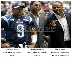 CFL NFL 3 Hall of Famers Damon Allen Marcus Allen Warren Moon 8 X 10 Photo  - Picture 1 of 1