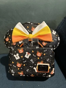 Loungefly Disney Halloween Spooky Mice Ghosts Pumpkins Mini Backpack & Ears NWT - Picture 1 of 6