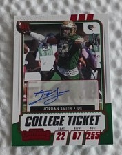 Jordan Smith Auto RC 2021 Panini Contenders Draft Picks College Ticket Red Foil 
