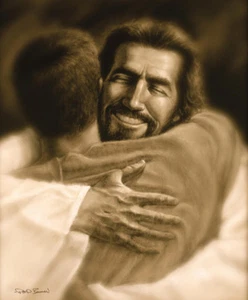 Home Jesus Christ Hug Print Picture by David Bowman Religious Spiritual Art - Picture 1 of 7