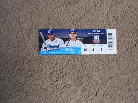 2018 Columbus Clippers Baseball Ticket Jesus Aguilar Roberto Perez '14 All Stars Cover