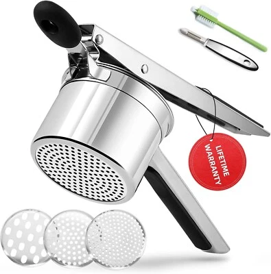 Schiacciapatate 15oz con pelapatate e spazzola, robusto schiacciapatate in accia - Immagine 1 di 4