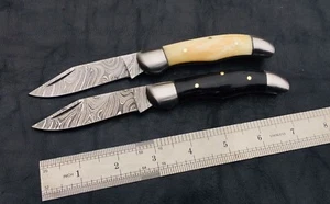 PAIR OF 2 | 1995 COLLECTIBLE GORGEOUS HAND MADE FOLDING KNIFE - Picture 1 of 15