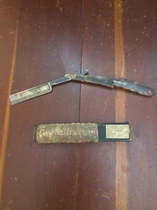 Geo Wostenholm & Son Straight Razor The Peerless Razor Etched Face Vintage READ - Picture 1 of 24