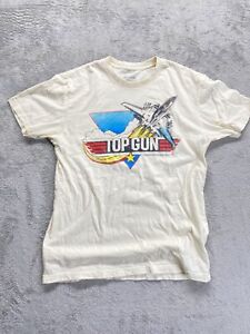 Top Gun Shirt Unisex Small Casual Jet Movie Graphic White Short Sleeve