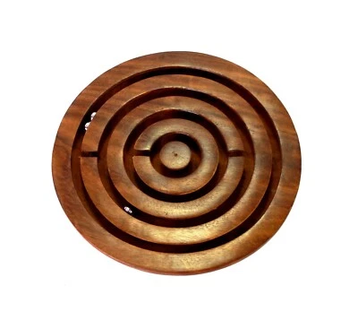 6 Zoll Holz Labyrinth Brettspiel Ball in einem Labyrinth Puzzle Spielzeug - I... - Bild 1 von 4