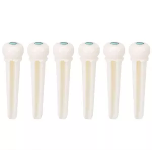 6 x Knochen Gitarrensteg Pin Saitenwirbel Abalone Schale Punkt Gitarrenbauer Mutter Sattel H01 - Bild 1 von 6