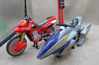 2001 Wild Force Silver Rider Motorcycle & 2005 Mystic Force Red Motorcycle Lot