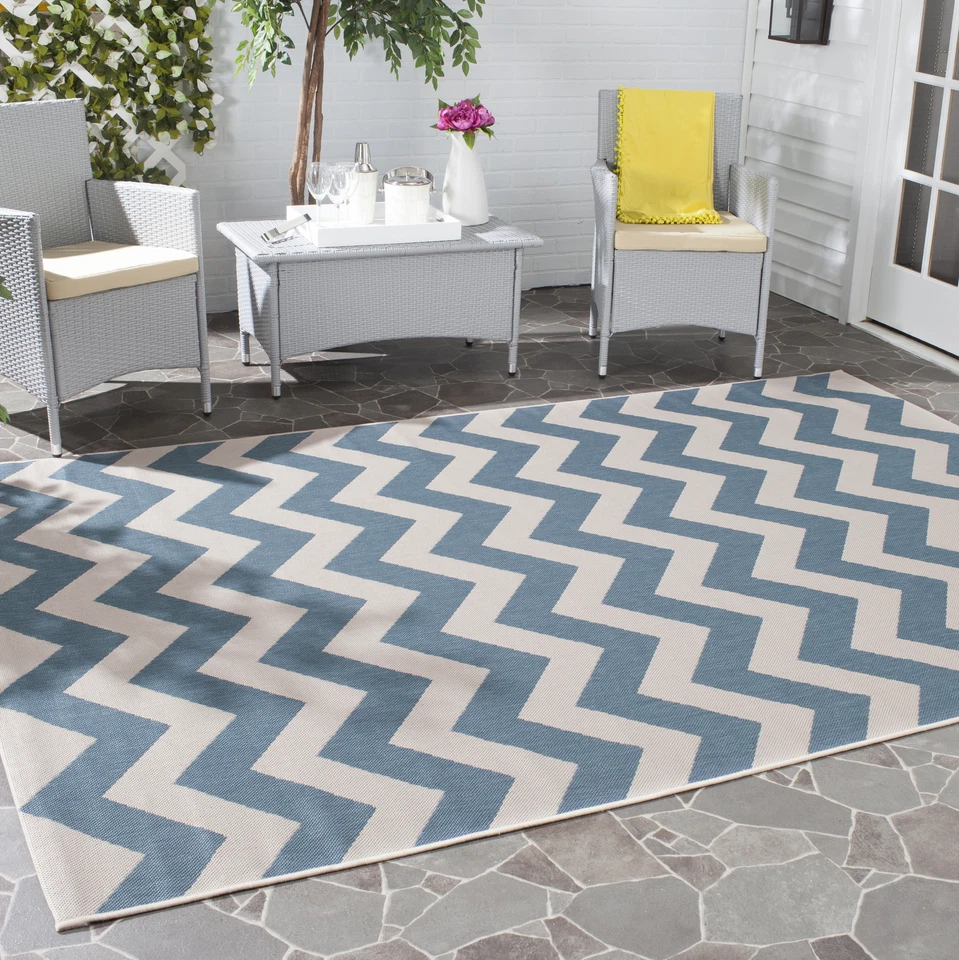 Safavieh Indoor / Outdoor Blue / Beige Area Rugs - CY6244-243 - Image 1 of 1
