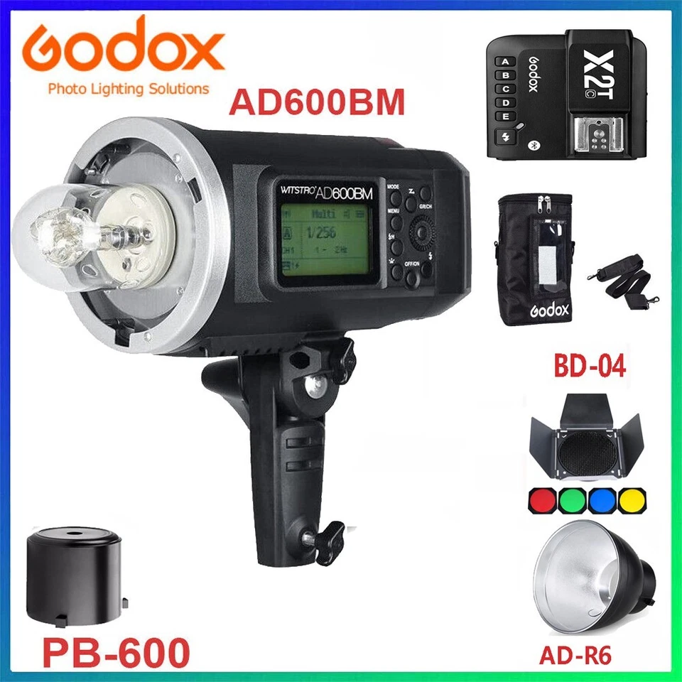 Godox AD600BM 2.4G HSS Outdoor Flash Strobe Light Bowens Mount + X2T-C Trigger - Image 1 of 4