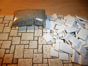 Krippenzubehör, Bodenbelag, Wegplatten römischen Verband für kleine Figuren   - Bild 1 von 7