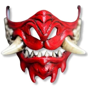 LED Japanese Samurai Oni Light Up Mask Devil Warrior Ghost Mask Cosplay Masquera - Picture 1 of 4