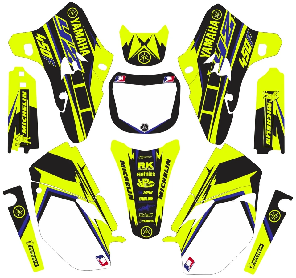 Calcomanías para Yamaha YZ 450F YZ450F 2003 2004 2005 gráficos iluminador vibrante Foto 1 de 1
