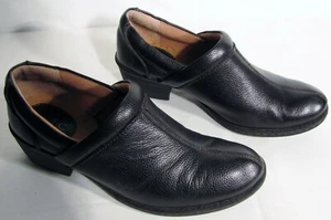 BOC Born Concept Womens US 8 \ EUR 39 Black Leather Bootie Heel Clogs Shoes - Picture 1 of 10
