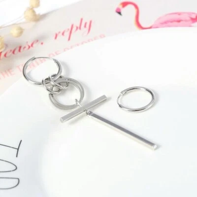 Jisensp Korean Fashion Earrings Punk Bangtnn Boys Earrings For Men V DNA Earring - Image 1 of 4