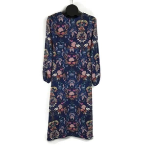 NEU I.Madeline Garden Splendor dunkelblau Blumenmuster Langarm Midikleid - Bild 1 von 13