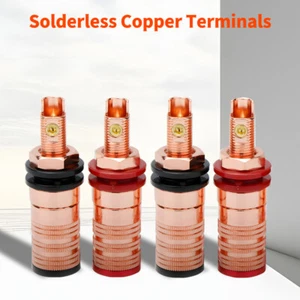 4PCS Palo di Legatura Connettore Ramato Altoparlante Audio Terminale Presa Banana - Foto 1 di 15