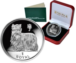 GIBRALTAR 1 Royal 1997 Proof The Yorkshire Terrier Dog' Mtg.250 - Picture 1 of 5