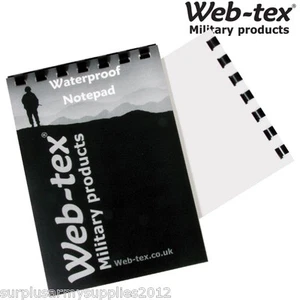 WEB-TEX WATERPROOF NOTEPAD PAPER A6 50 PAGE POCKET SIZE NOTEBOOK ARMY CADET  - Picture 1 of 3