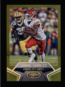 JAMAAL CHARLES 2016 PANINI CERTIFIED #45 MIRROR GOLD PARALLEL #03/25 BC6283