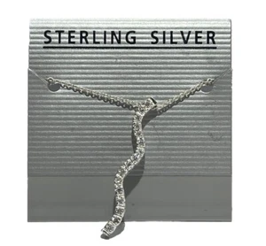 Collana in argento sterling e ciondolo diamante curva "S" articolo #PP0023344 - Foto 1 di 5