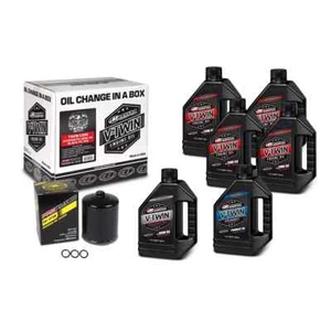 Maxima Synthetic 20W50 3 Hole Oil Change Kit Black Filter Harley Twin Cam 99-17 - Picture 1 of 5