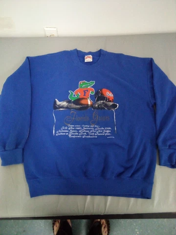 Vintage Florida Gators Pullover Sweatshirt Crewneck Size XL Blue NCAA 90s Cover