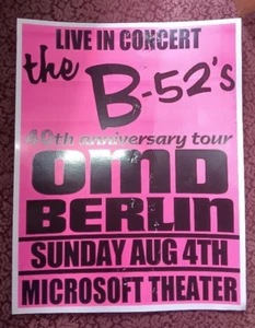 The B 52's OMD Berlin TELEPHONE POLE CONCERT TOUR cd lp Poster - Picture 1 of 1