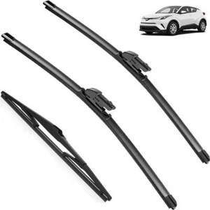 3pcs Wiper Front & Rear Wiper Blades Set Compatible with Toyota CHR 2016-2021 - Picture 1 of 10