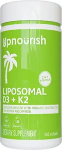 Liposomal Vitamin D3 K2 MK7 - 365 Softgels | VIT D3 5000 IU + K2 100 mcg - Picture 1 of 7