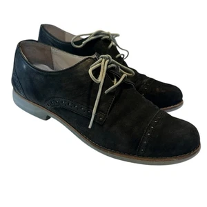 Cole Haan Alisa Wingtip Oxford Shoes Women's Size 7 Black Nubuck Suede Academia - Picture 1 of 16