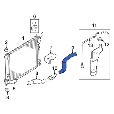 For Nissan Juke 2011-2017 Nissan 215041KC0A Lower Radiator Coolant Hose Foto 1 de 2